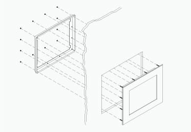 Diagrama de montaje para monitores de montaje en panel industriales