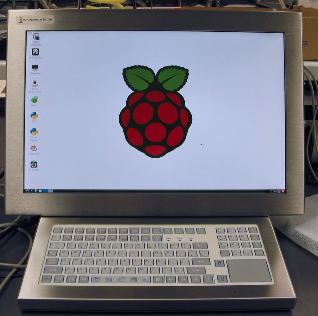 Teclado y pantalla táctil UM22 de Hope Industrial con Raspberry Pi integrado internamente