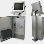 Carcasa industrial para PC comerciales/industriales con kit de ventilador genérico, vistas interior y trasera