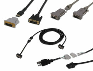 Cables multiconector para conductos (se muestran DVI, serie, VGA y alimentación)