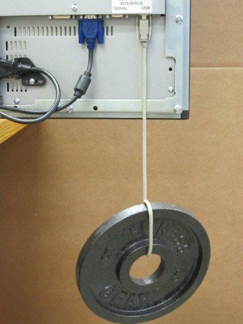 Resistencia del soporte de sujeción de cables USB con un peso de más de 2 kilos