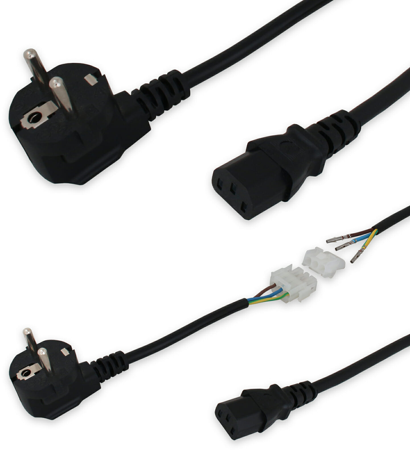 Cables de alimentación y red eléctrica para pantallas industriales