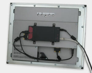 Extensor de KVM montado en parte trasera de soporte VESA de monitor de montaje en panel industrial