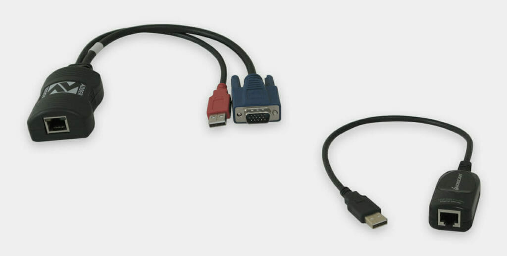 Unidades VGA y USB locales de extensor de KVM de 60 m industrial