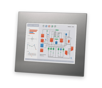 Monitores industriales de montaje en panel y pantallas táctiles resistentes según IP65/IP66 de 12”