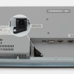 Monitores industriales de montaje en panel y pantallas táctiles resistentes de 20” según IP65/IP66, vista de salida para cables de CA