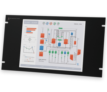 Monitores industriales de montaje en bastidor y pantallas táctiles resistentes según IP20 de 15”