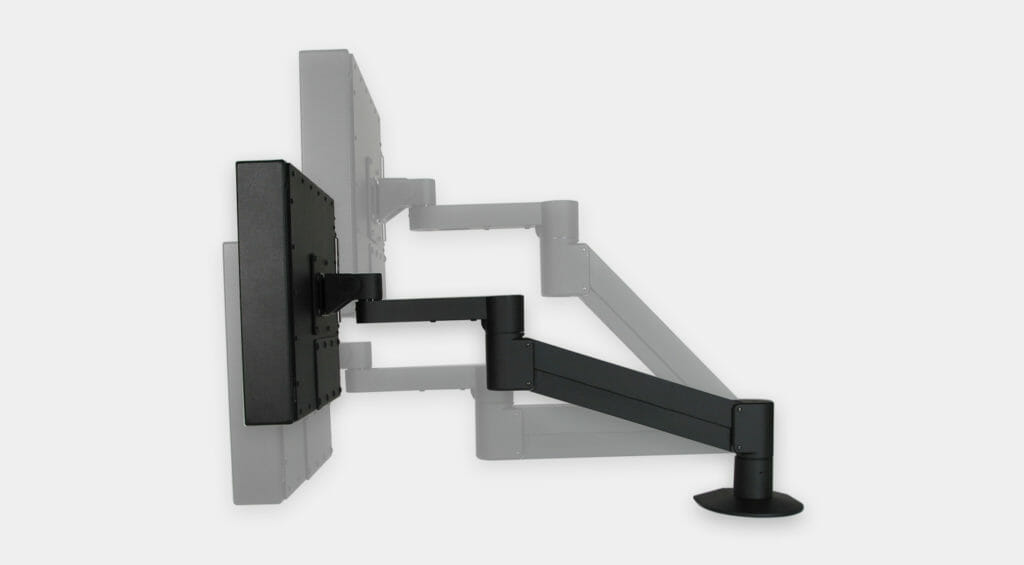 Soporte de brazo radial VESA para monitores industriales, rango de ajuste vertical