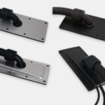 Opciones de conducto y placa de salida para cables con conducto/prensaestopas para monitores de montaje universal